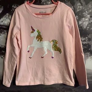 Oshkosh unicorn sequin long sleeve pink top 7